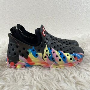 Hunter Shoes Black Marble Water Shoe Sandals Rainboots Lined US Size 13 NEW